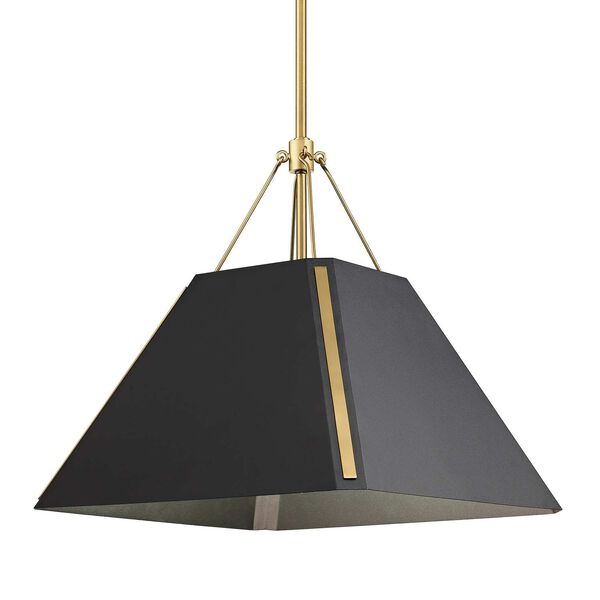 Ranik Brushed Champagne Bronze One-Light Pendant with Natural Black, image 2